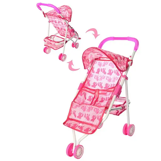 Коляска для ляльки, метал, прогулянкова, триколісна, кошик, 55x26x9 см