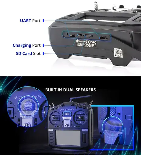 Пульт дистанционного управления RadioMaster TX16S MKII ELRS M2 16-канальный передатчик для БПЛА систем FPV черный (18772) - фото 6