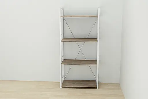 Етажерка 4/60 Ferrum-decor Серії Коннект 120x60x28 білий ДСП Дуб Сонома Трюфель 16мм (FRD-104246) - фото 4