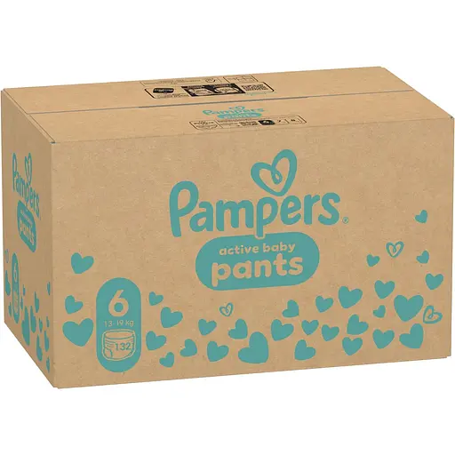 Упаковка подгузников-трусиков Pampers Active Baby Pants Размер 6 (13-19 кг) 264 шт. (132 шт. х 2 шт.) - фото 3