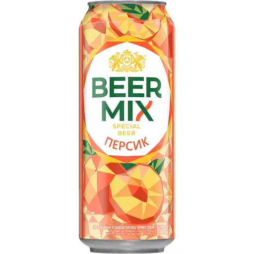 Уценка. Пиво Оболонь Beermix Персик 2.5% 0.5 л ж/б - фото 1