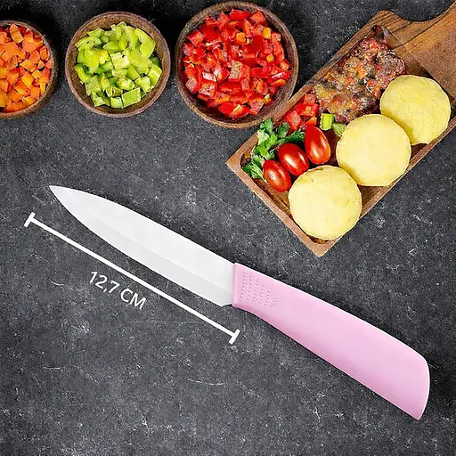 Керамический нож для овощей и фруктов 24 см Розовый 88149 - фото 2