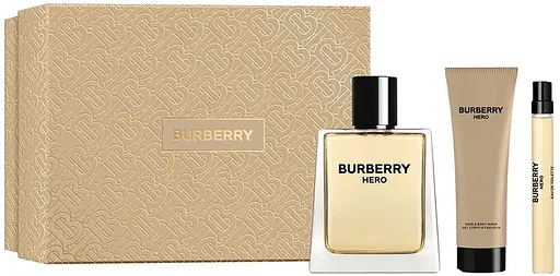 Набор Burberry Hero 100 мл туалетная вода, 10 мл атюра, 75 мл гель для душа - фото 1