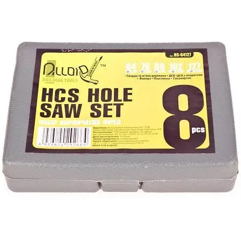 Набор корончатых фрез по дереву Alloid Building Tools 8 предметов (HS-64127) - фото 3