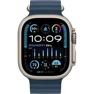 Смарт-годинник Apple Watch Ultra 2 GPS + Cellular 49mm Titanium Case with Blue Ocean Band (MREG3) - фото 2