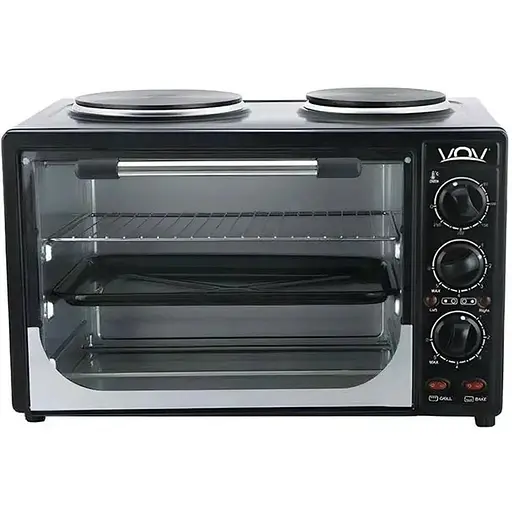 Електродуховка VOV Veohp 30L 1700Вт з 2 конфорками + лоток для піци - фото 1