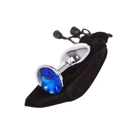 Стальная анальная пробка с декоративным кристаллом Металлик K000125 - фото 1