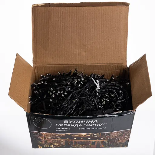 Новорічна гірлянда Різдвяна фея GarlandoPro 100 м 1000 LED чорний дріт Білий CF1000L100MBW - фото 4