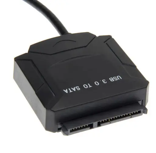 Перехідник USB 3.0 Type-A SATA III F 2.5"/3.5" 7+15 pin з БЖ чорний - фото 2