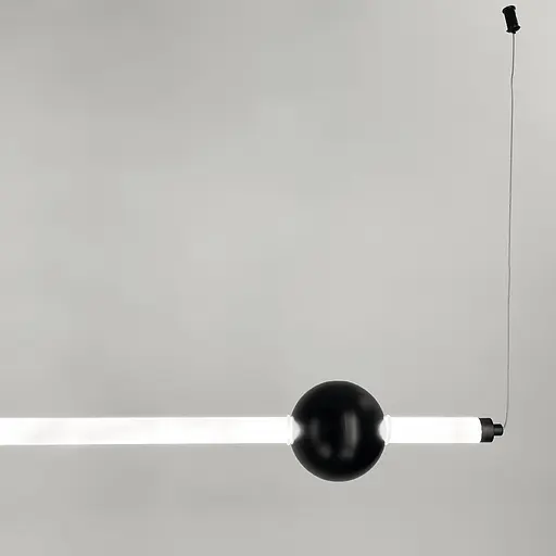 Led світильник у горизонтальній формі 90 см із чорною кулькою | Арт. YG 520A/900 HL BK | Line F - фото 3