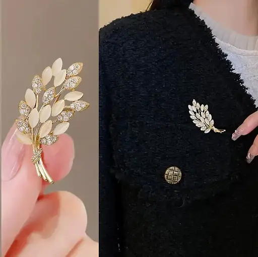 Ніжна брошка букет колосоків для особливого образу декоративна жіноча прикраса на одяг Золотистий - фото 2