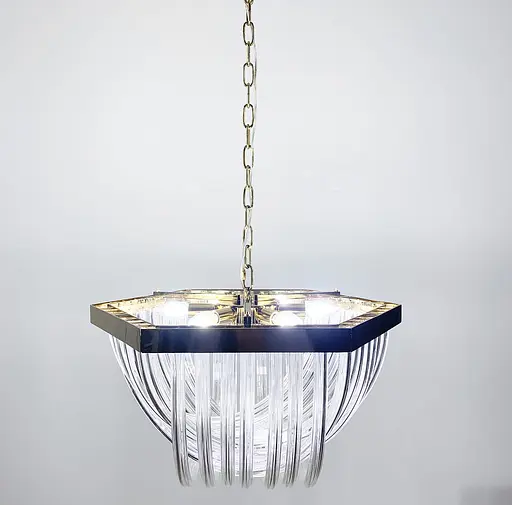 Люстра Murano у золотому каркасі Line.F Діаметр 50см - фото 7