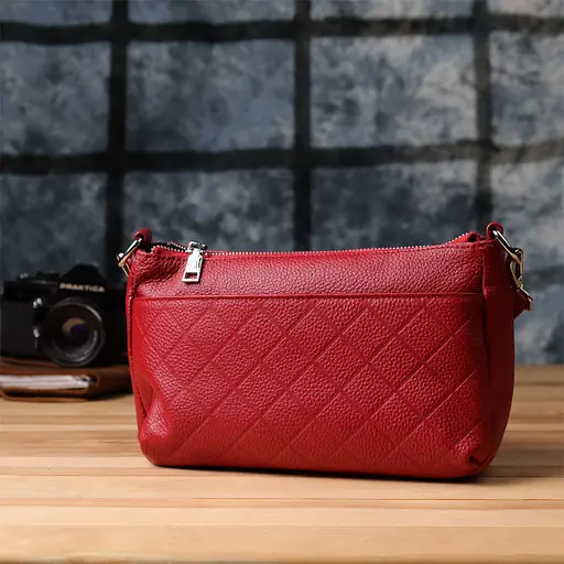 Женская кожаная сумка Vintage с двумя удобными ремешками 25х16х8 см sum0027524 - фото 9