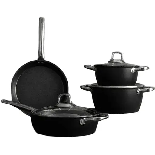 Набір каструль Casa Royal Diamond Pro Pearl P-UKR2010 з покриттям Greblon Diamond Чорний - фото 1