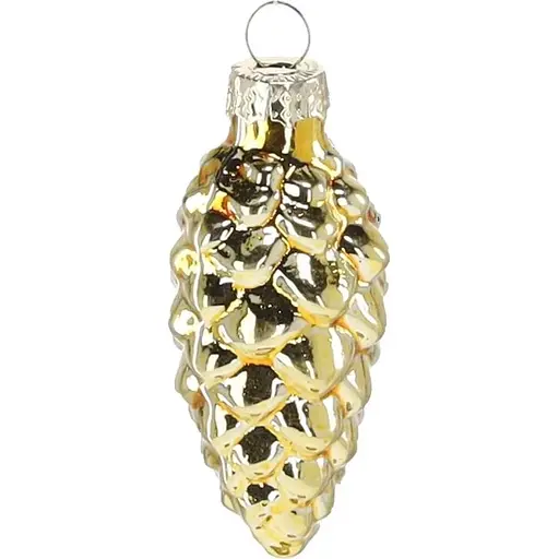Комплект ялинкових прикрас Chomik Шишки скляні 3х6 см золотисті 16 шт. (BOZ2119) - фото 3
