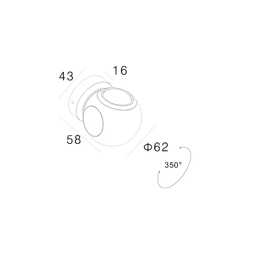 Настінний світильник Skarlat RWLB088 1W WH+BK 4000K - фото 2