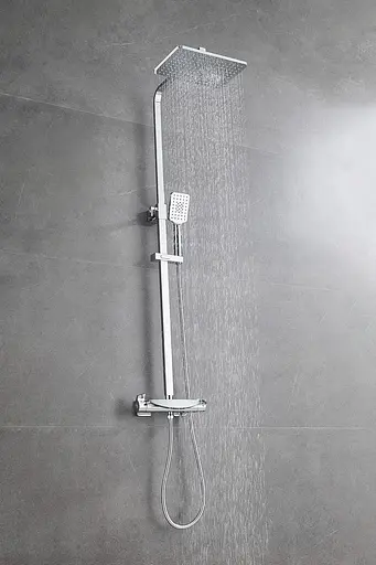 Душова система зовнішнього монтажу з термостатом Nett STH-32, Хром - фото 2