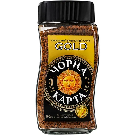 Кава розчинна «Чорна карта» Gold с/б 190 г