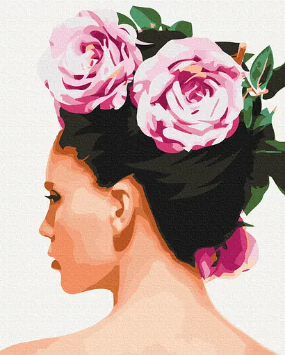 Картина за номерами на підрамнику Brushme Квіти у волоссі