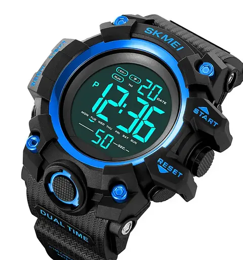 Годинники чоловічі спортивні Skmei 2140 hamlet (Чорний з синім) - фото 4
