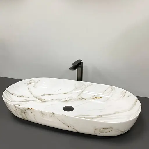 Умивальник VBI Andria M aiax glossY накладний VBI-011702, Мармур - фото 3