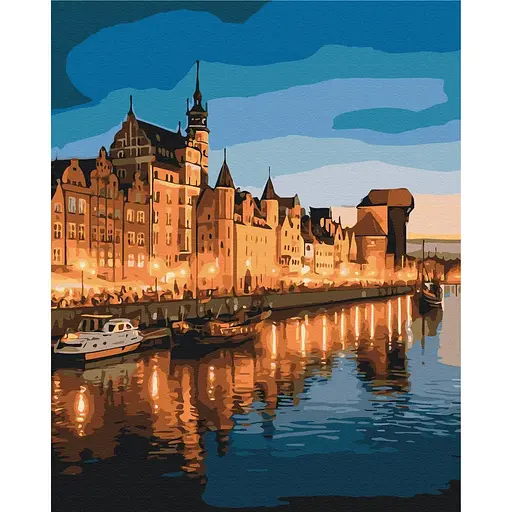 Картина за номерами на підрамнику Brushme Вечір у Гданську - фото 1