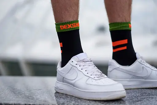 Носки DexShell Running водонепроницаемые S с оранжевыми полосками - фото 23