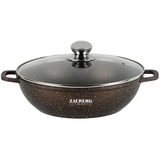 Кастрюля мелкая Zauberg со стеклянной крышкой 4.1 л (000033613) - фото 1