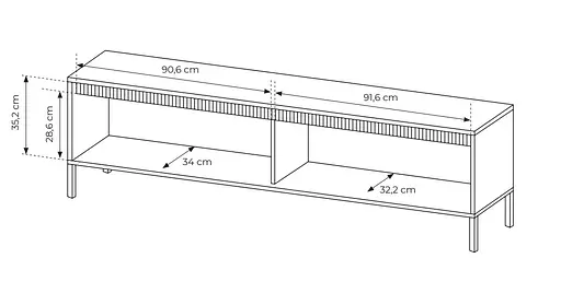 Тумба під телевізор Perfect Home Сенсо / Senso 2-дверна 2D/187 Беж (PFH-091110) - фото 4