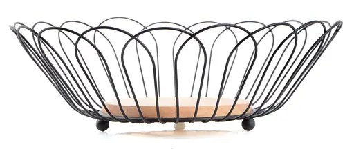 Ваза для фруктов Ringel Oder металл/древесина 29х9.5 см черная (RG-9018) - фото 2