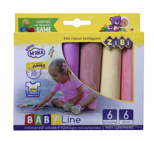 Крейда кольорова Jumbo, ZB.6710-99, 6 шт.