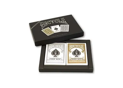 Карти гральні United States Playing Card Company Bicycle Prestige Line Set 2 decks Gold & Silver (2 колоди) (PC_BPLS2) - фото 2