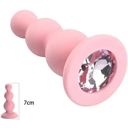 Силіконова пробка анальна Середня м'яка анальна пробка анальна пробка з кристалом - фото 2