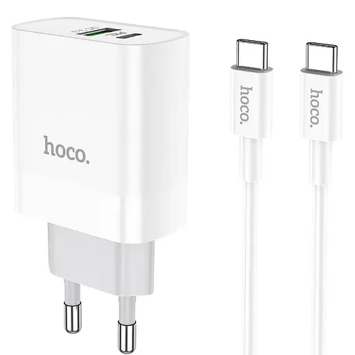 Комплект зарядный набор Hoco C80A Type-C to Type-C cable Rapido 2 порта 1 USB и 1 Type-C - фото 3