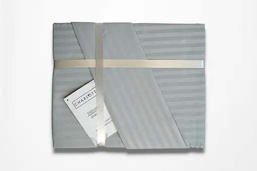 Постільна білизна Charlotte Silver Сатин-Stripe / простирадло на резинці 180x200см Cotton Shine pbe0052109 - фото 3