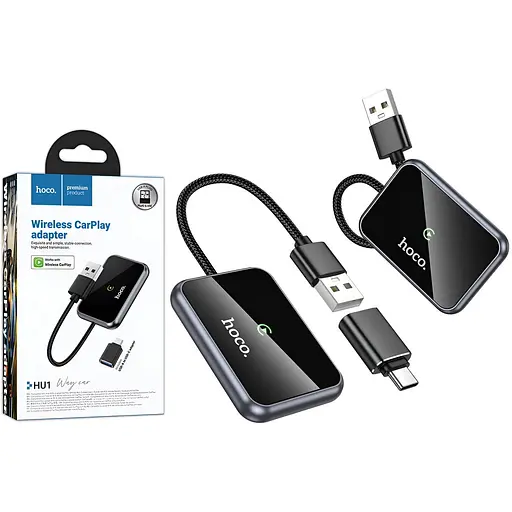 Автомобільний бездротовий адаптер Hoco CarPlay HU1 Way - фото 5