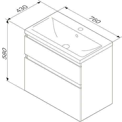Тумба з умивальником AM.PM Hit підвісна 75 см білий M93A-FHX0752-WC0752WG38 Білий - фото 11