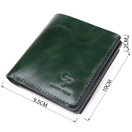 Кошелек в два сложения из натуральной гладкой кожи Grande Pelle 9.5х10х2 см acs0029665 - фото 3