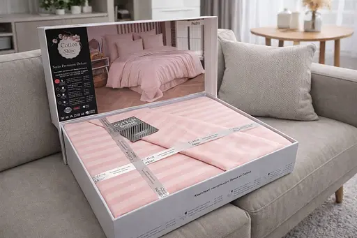 Комплект постельного белья евро 200х220 сатин пудровый TC303376208 - фото 2