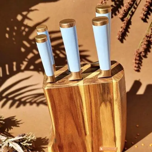 Набор ножей Edenberg 7 предметов с подставкой синий (EB-11029)