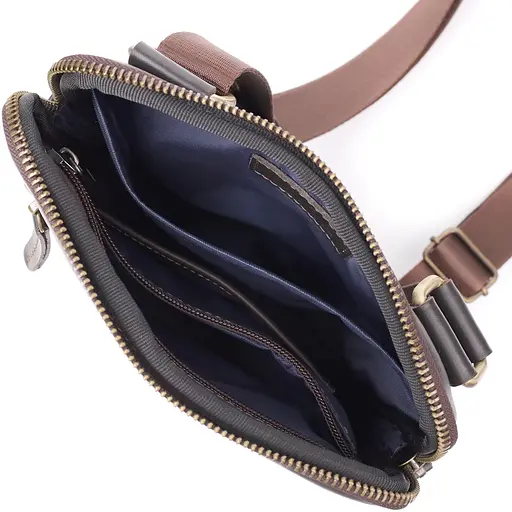 Елегантна чоловіча сумка з гладкої натуральної шкіри SHVIGEL 20х22х4 см sum0027430 - фото 7