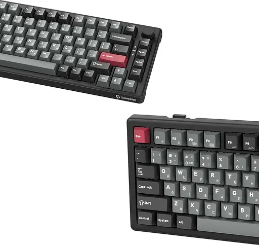 Клавіатура бездротова GamePro Asgard Yord Keychron Super Red Switch Black (MK266BK) - фото 4