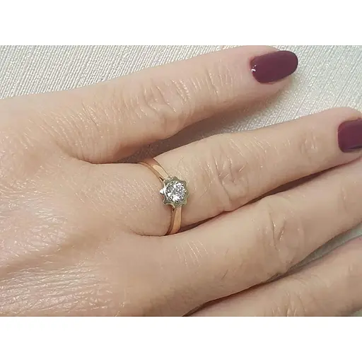 Золоте кільце Харківська ювелірна фабрика з фіанітами. 700015 16,5 - фото 2