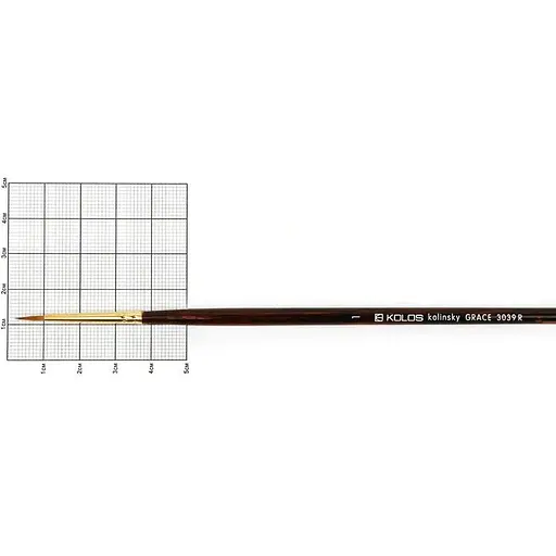 Кисть колонок круглая Grace 3039R № 1 длинная ручка Kolos [CD]