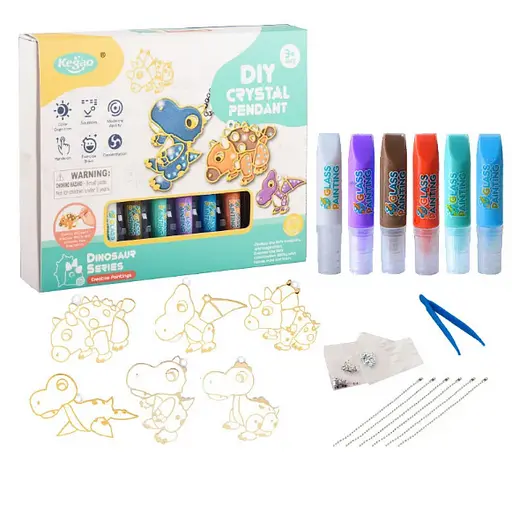 Набор для творчества "Dino" 9045E, брелоки, раскраска, бусины, краска