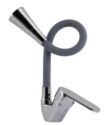 Змішувач для кухні Lidz Tani 008F3 з гнучким виливом (k40) Grey / Chrome LDTAN008F3GCR39507 - фото 2
