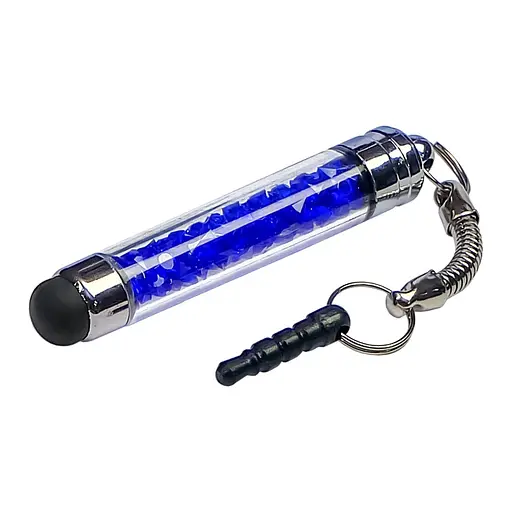 Стилус-брелок ємнісний, із синіми кристалами - фото 1