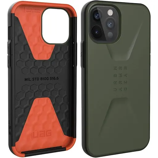 Оригінальний протиударний чохол UAG Civilian для iPhone 12 Pro Max (6.7") Olive 11236D127272 - фото 8