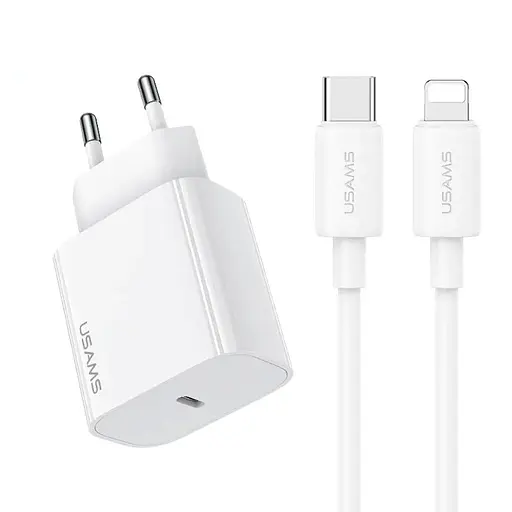 МЗП Usams US-CC226 Kit-Yi Ser. 20W (1USB-C) + кабель Type-C to Lightning White - фото 2