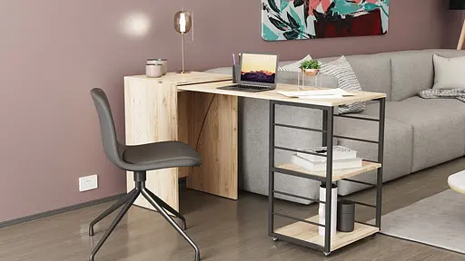 Стол-тумба трансформер Смарт 2/1 Ferrum-decor 750x1450x500 Черный металл ДСП Дуб Сан-Марино 16 мм (FRD-105096) - фото 10